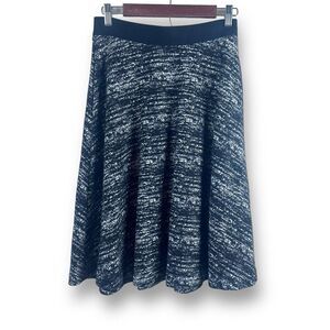 Banana Republic Womens 4 Black White Tweed Midi Skirt Modest Office Professional